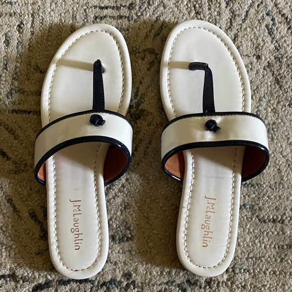 J. McLaughlin Shoes J Mclaughlin Nautical White Navy Blue Leslie